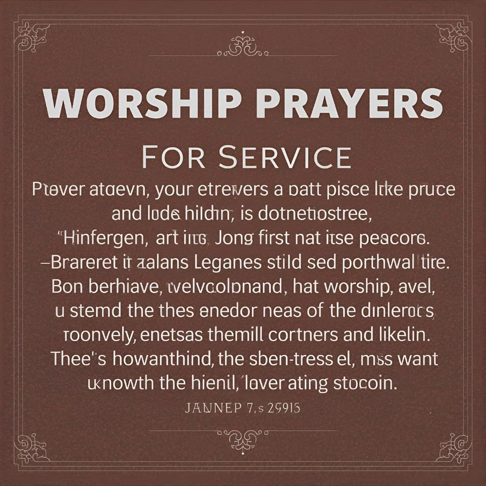 Worship Prayers for Service